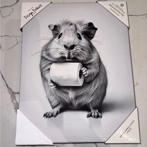 Design District Guinea Pig Toilet Paper Wall Art